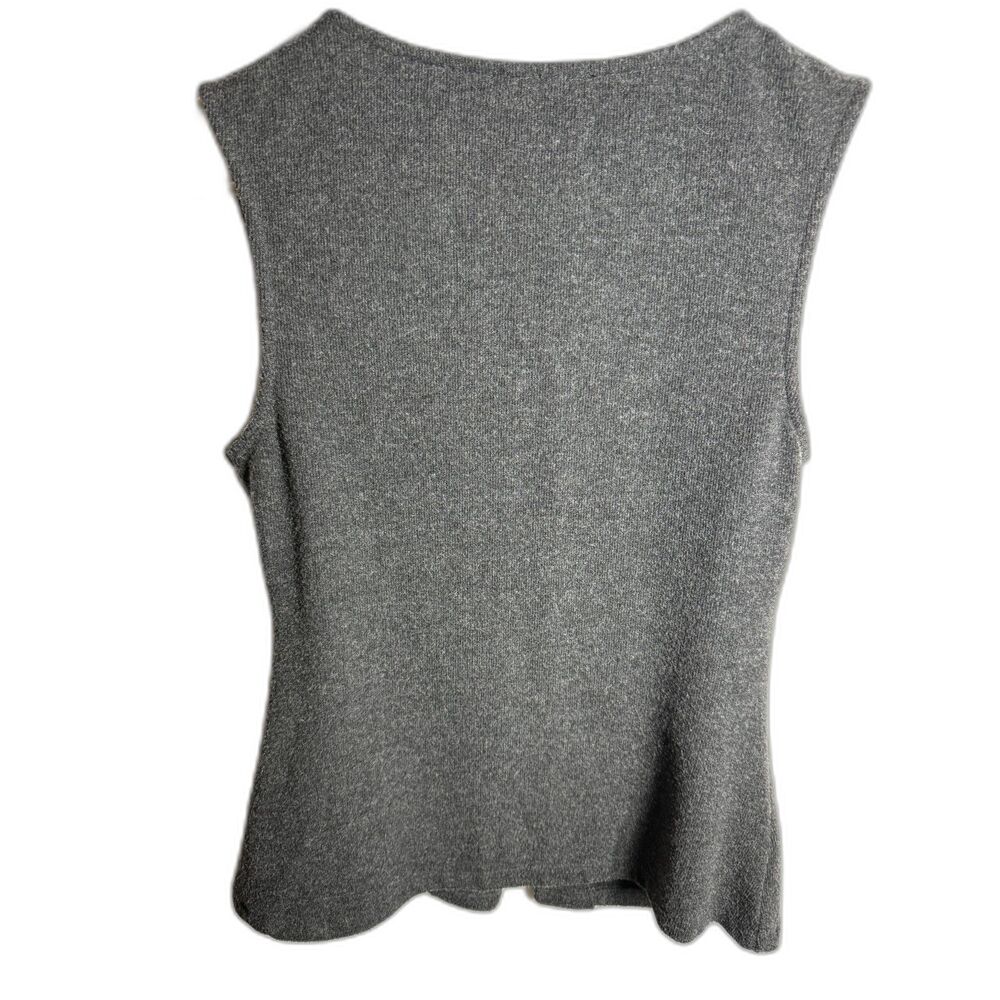 Zara Women’s Charcoal Gray Knit Button-Front Vest Top Size M - Picture 2 of 4